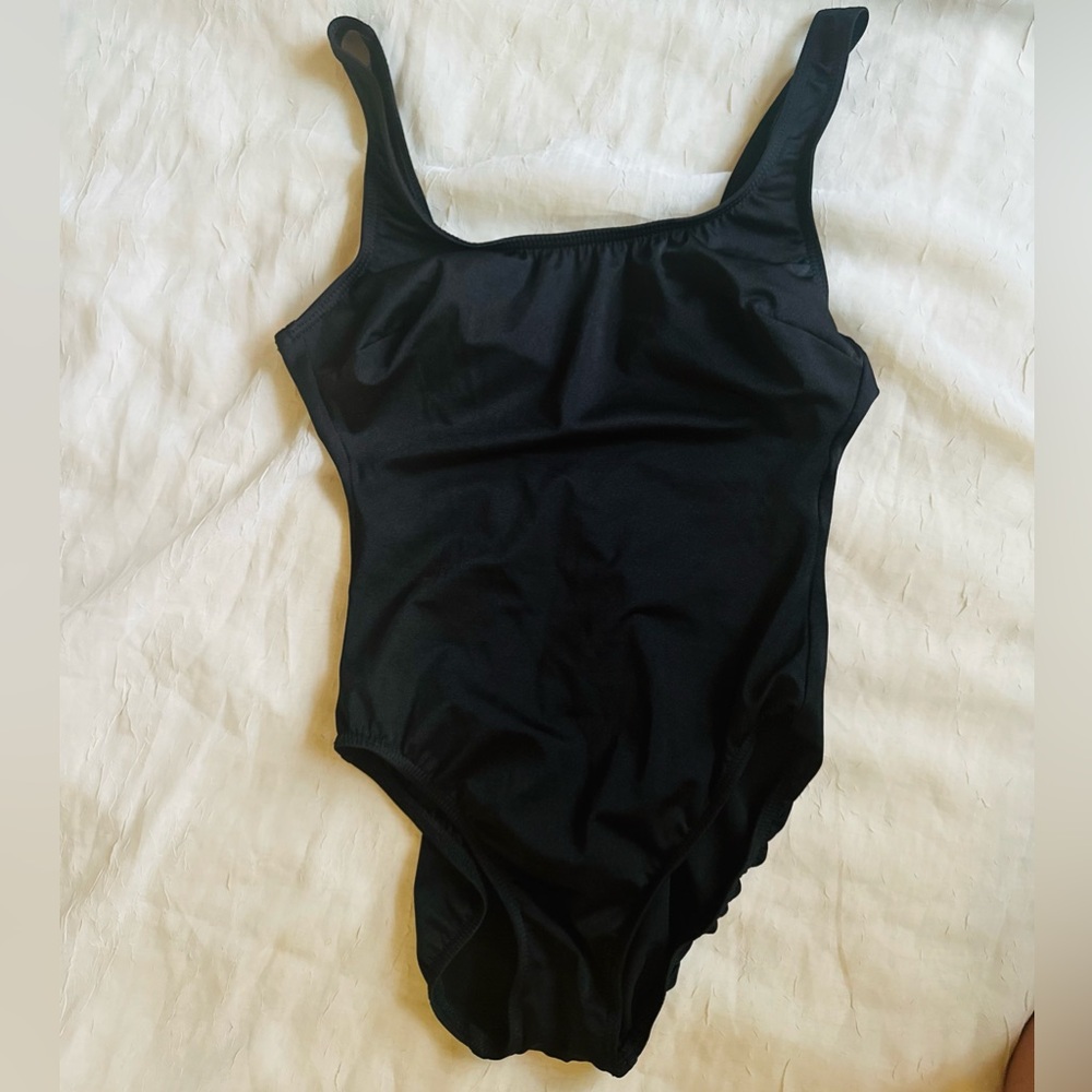Women’s Vintage Lands' End Classic Black One-Piece Swimsuit Bathing Suit 6 XS S